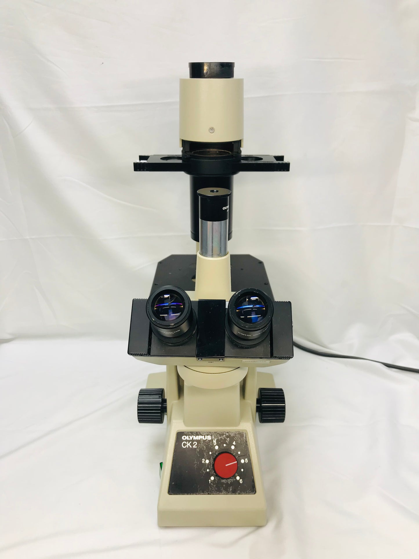Olympus CK2 Inverted Phase Contrast Microscope W/ 3 Objectives 4x 10x 20x