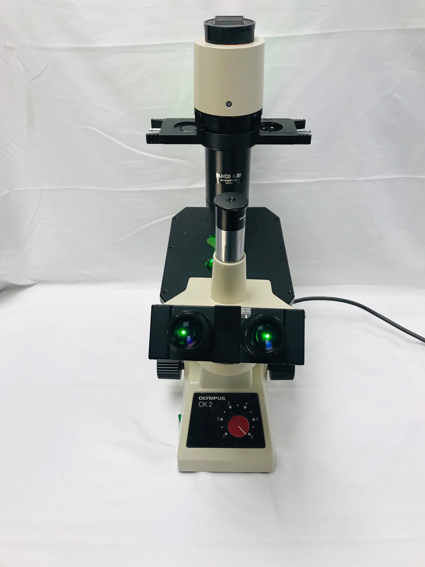 Olympus CK2 Inverted Phase Contrast Microscope W/ 3 Objectives 4x 10x 20x