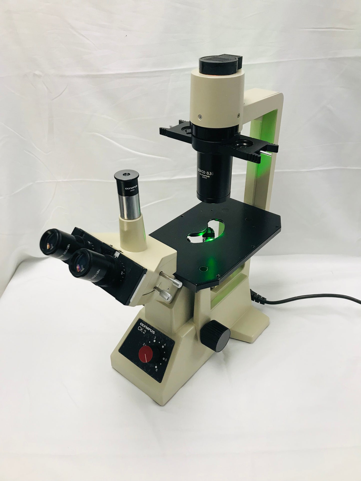 Olympus CK2 Inverted Phase Contrast Microscope W/ 3 Objectives 4x 10x 20x