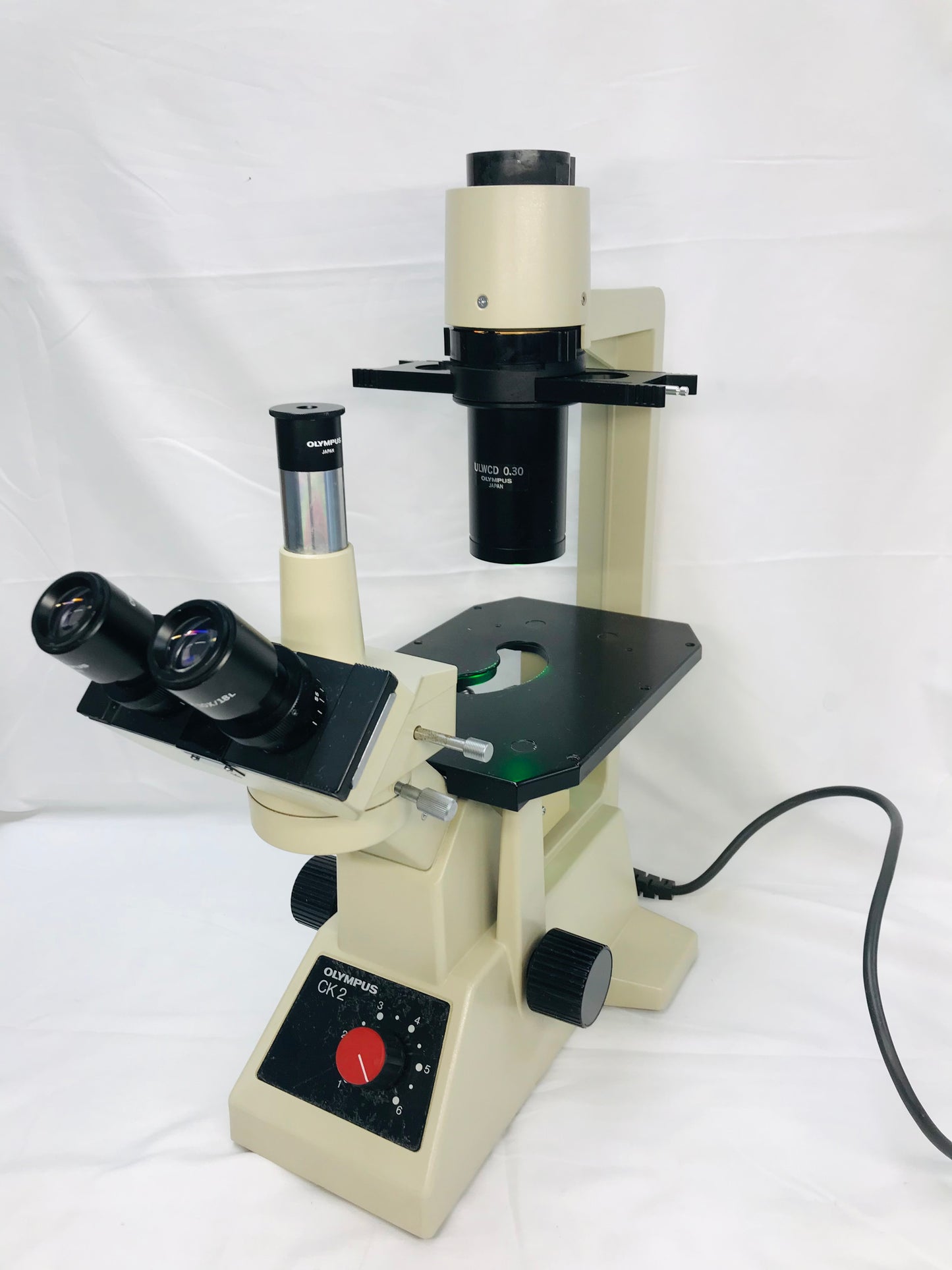 Olympus CK2 Inverted Phase Contrast Microscope W/ 3 Objectives 4x 10x 20x