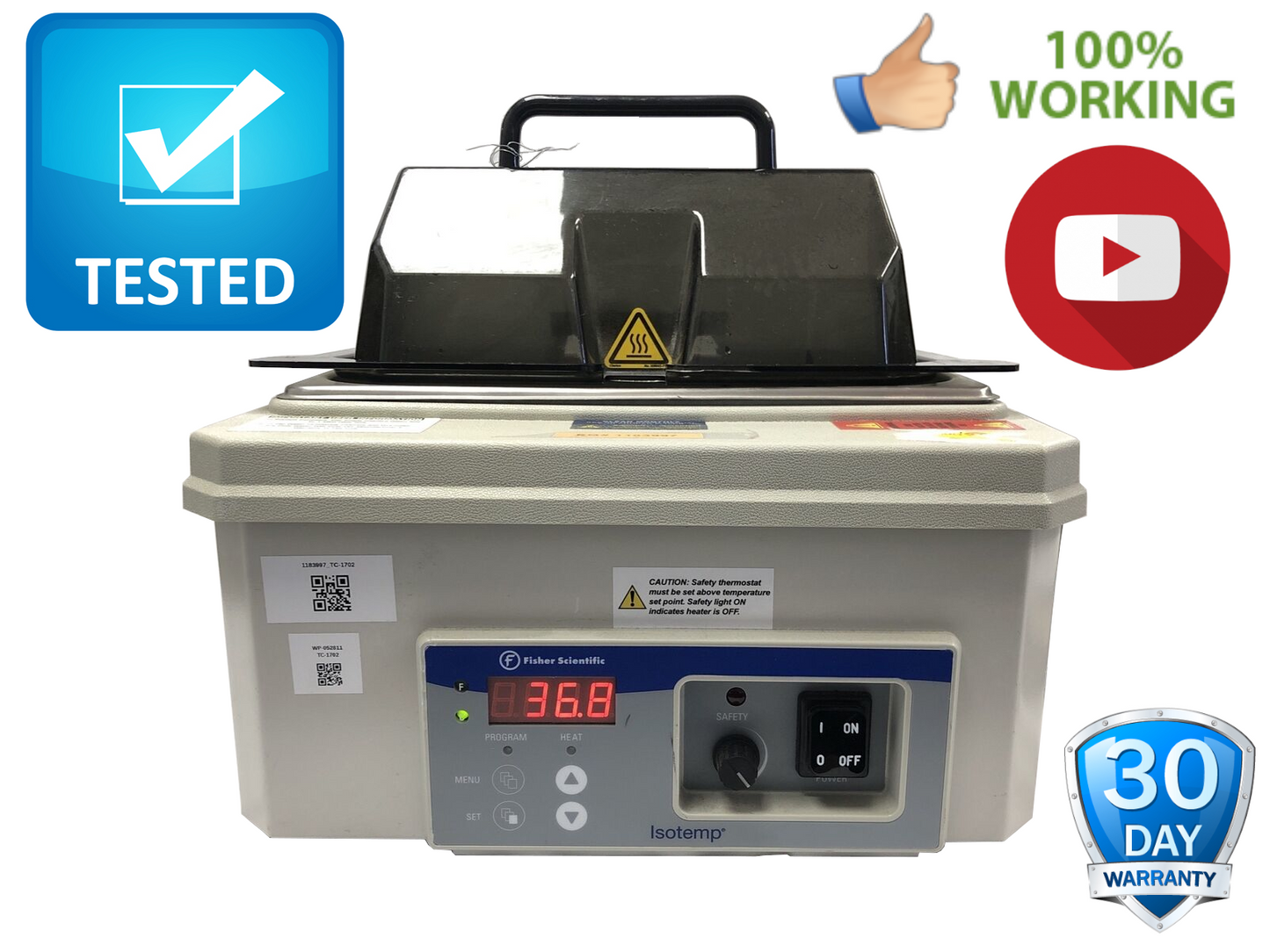 Fisher Scientific 2340 Lab Water Bath Tested Working Video