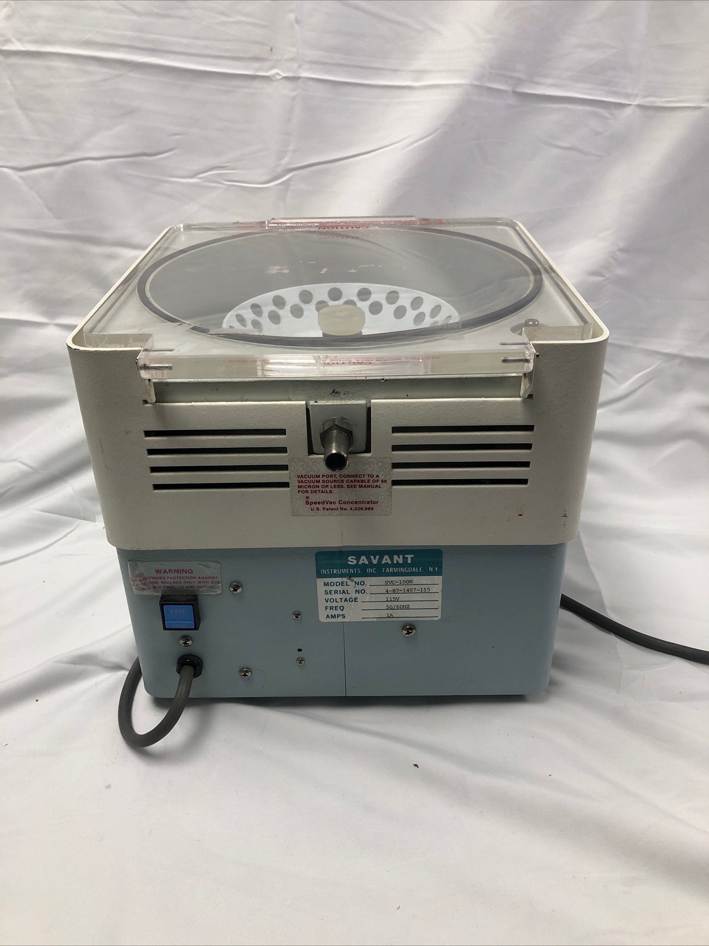 Savant SVC 100 H SpeedVac Concentrator Heated Lab Centrifuge Working