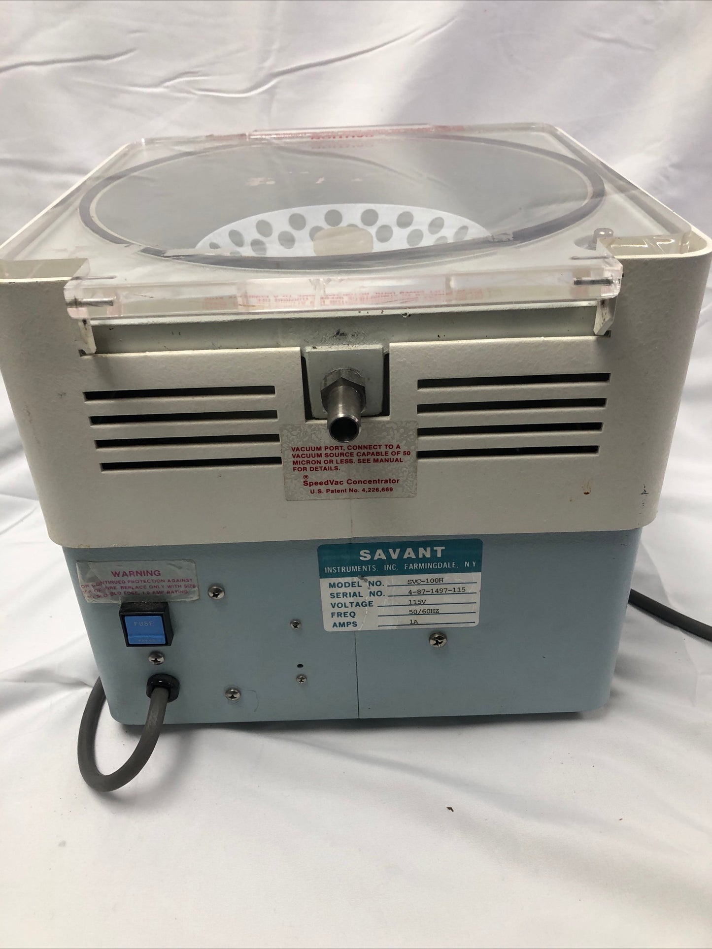 Savant SVC 100 H SpeedVac Concentrator Heated Lab Centrifuge Working