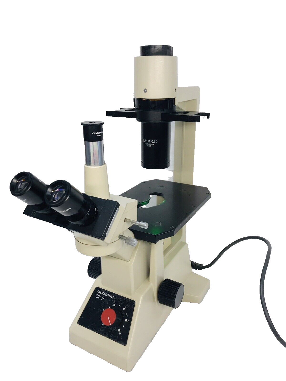 Olympus CK2 Inverted Phase Contrast Microscope W/ 3 Objectives 4x 10x 20x