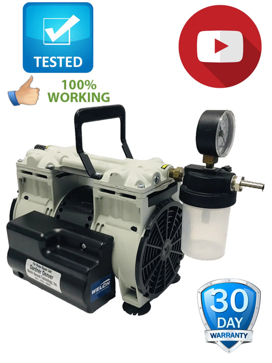 Welch 2561B-50 Piston Vacuum Pump 0.333 hp 1 Phase 115V AC Tested Working