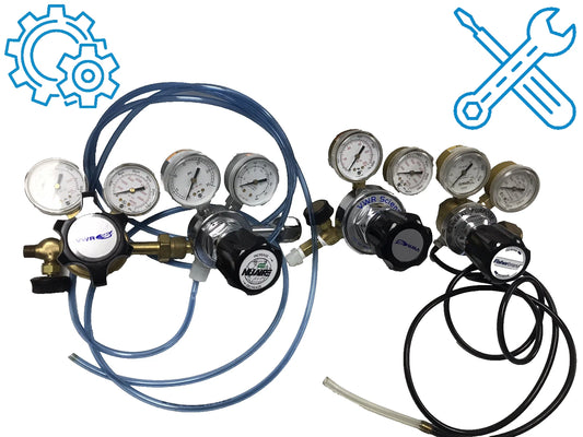 Mixed Lot Of 4 - Gas Regulators Gauges - Fisher, VWR, Nuaire - For Parts