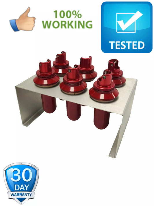 Lot of 6 Beckman 117.5 Swing Rotor Tubes w/ Beckman 331186 Tube Holder Stand