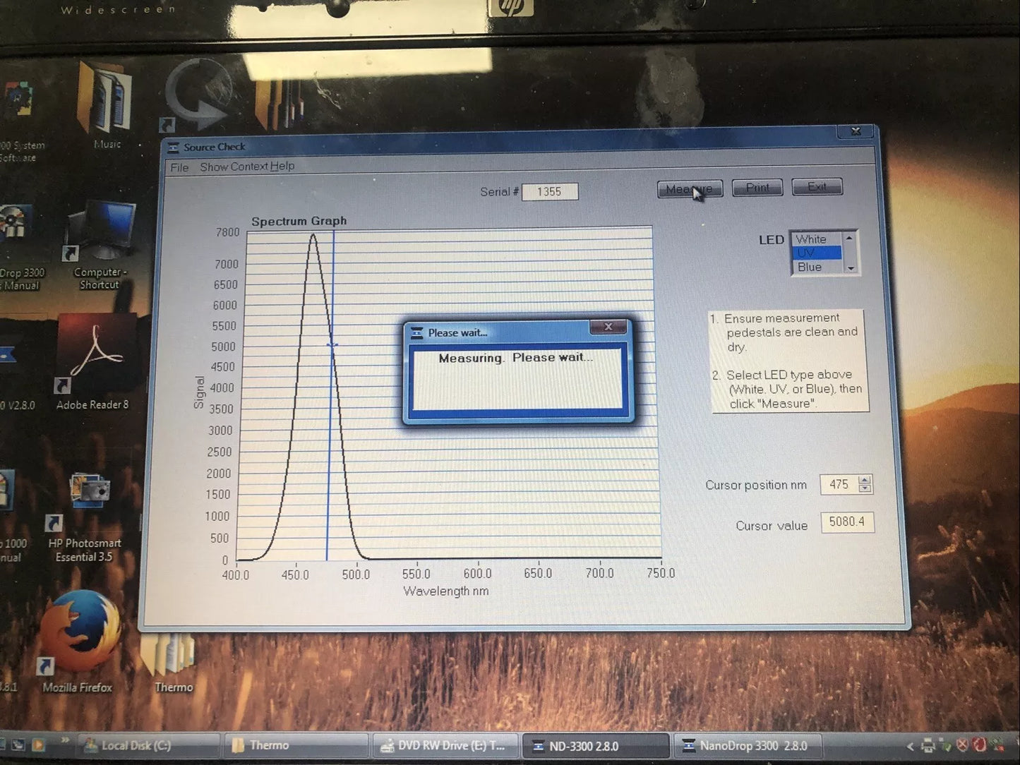 Thermo Scientific NanoDrop 3300 Fluorescence Fluorospectrometer ND-3300 UV - Vis