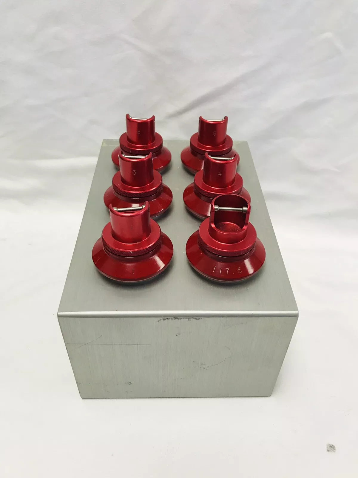 Lot of 6 Beckman 117.5 Swing Rotor Tubes w/ Beckman 331186 Tube Holder Stand