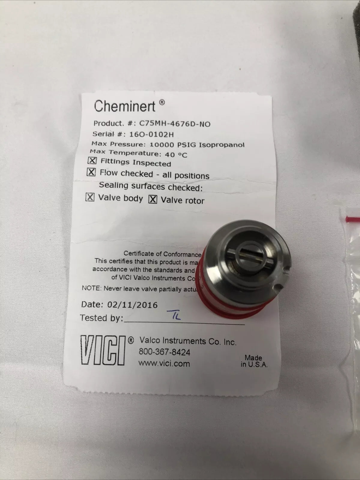 New VICI CHEMINERT C75MH-4676D 6 Positions Replacement Valve Set 10KPSI