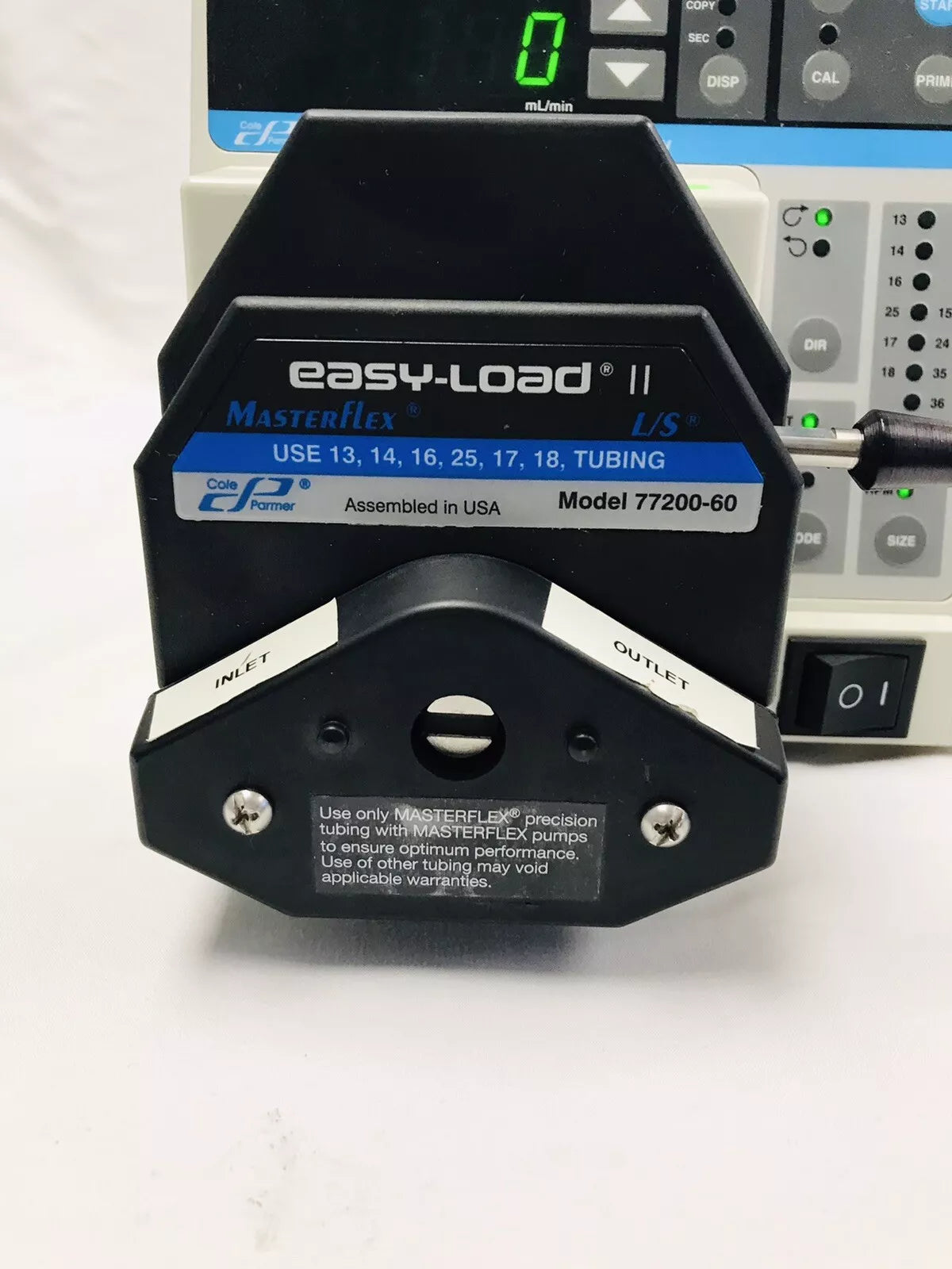 Cole Parmer 7550-30 Masterflex L/S Peristaltic Pump Easy Load II 77200-60 Tested