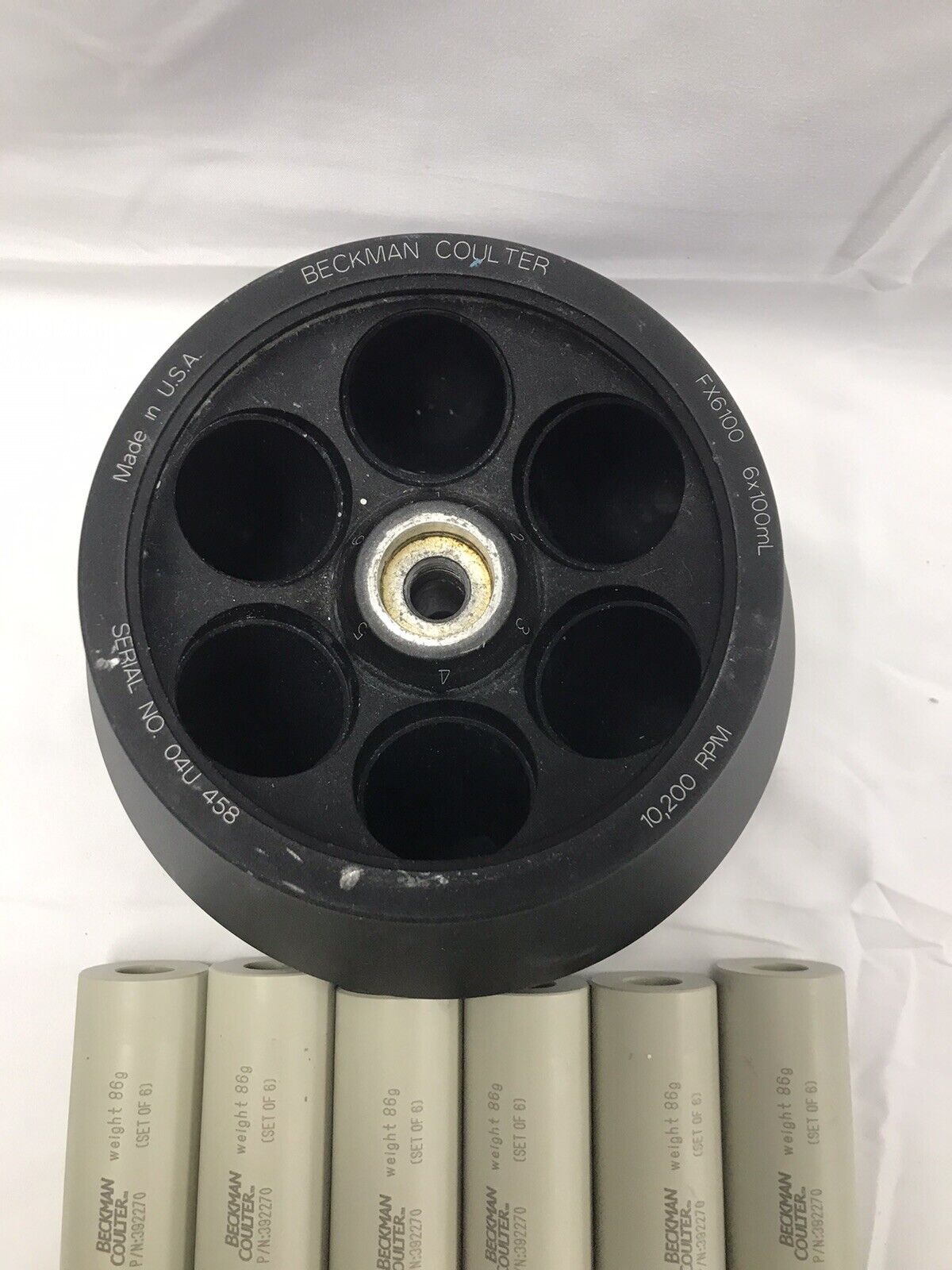 Beckman Coulter FX6100 Fixed Angle Rotor with 15mL Adapters 392270 for X-12