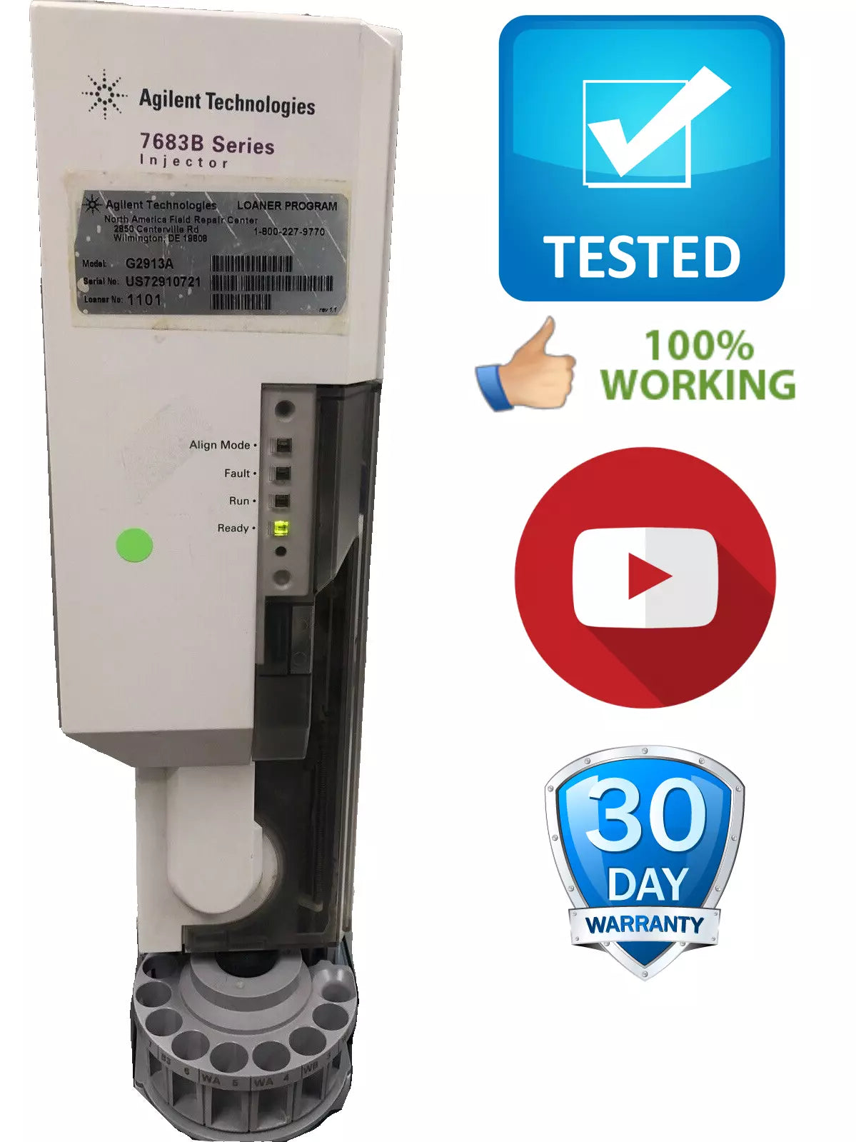 Agilent 7683B G2913A ALS Autosampler Injector for 6890 GC tested