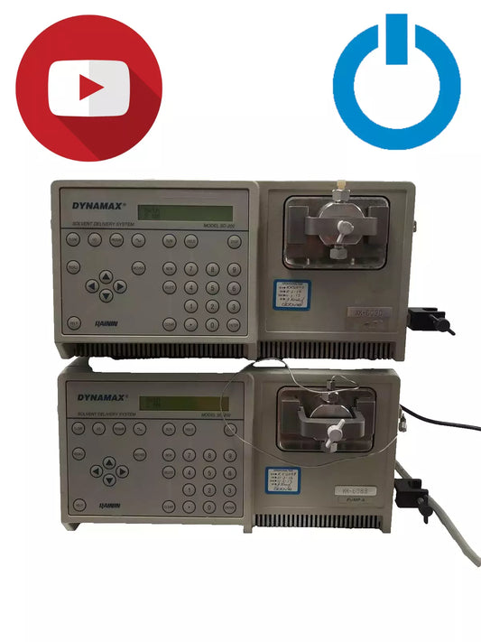 set of 2 Varian Dynamax SD-200 HPLC Pump Rainin Solvent Delivery System Video