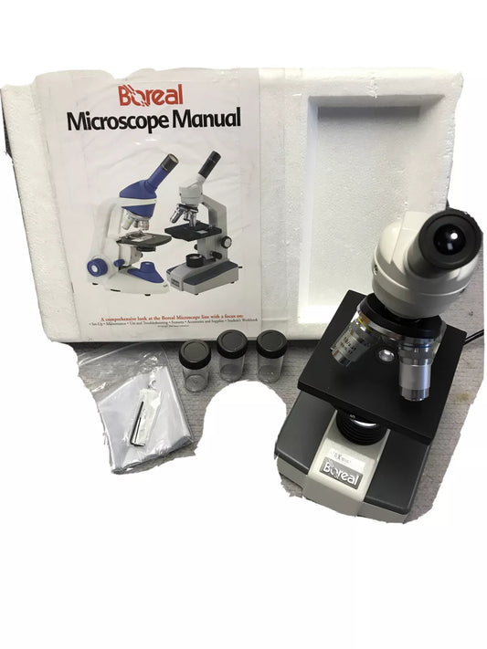 new Boreal Compound Light Microscope SFC 111 Series 3 Objectives 4x 10x 100x Student