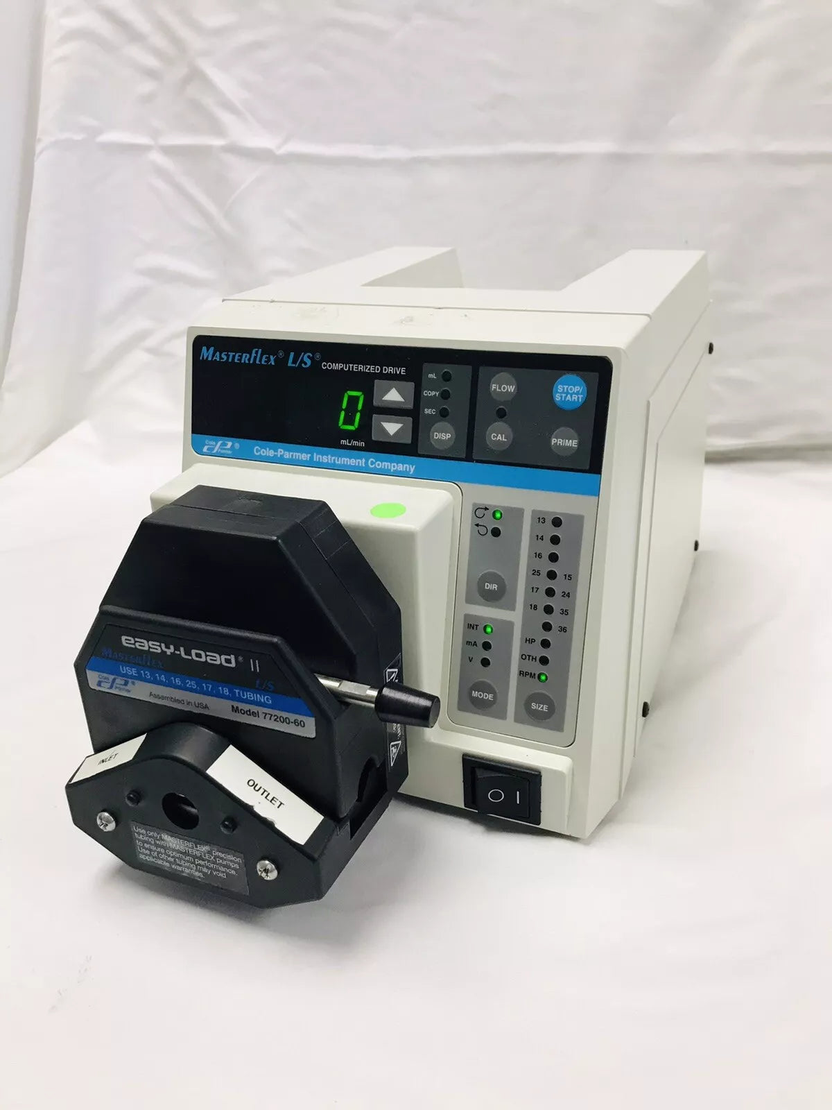 Cole Parmer 7550-30 Masterflex L/S Peristaltic Pump Easy Load II 77200-60 Tested