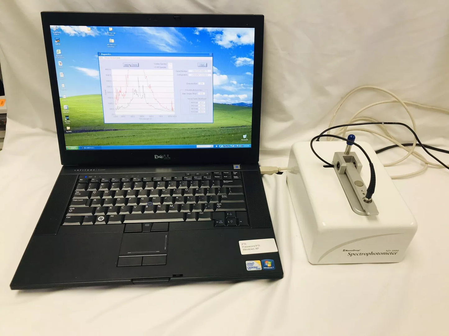 Thermo ND-1000 NanoDrop UV/VIS Spectrophotometer with Computer Tested Working