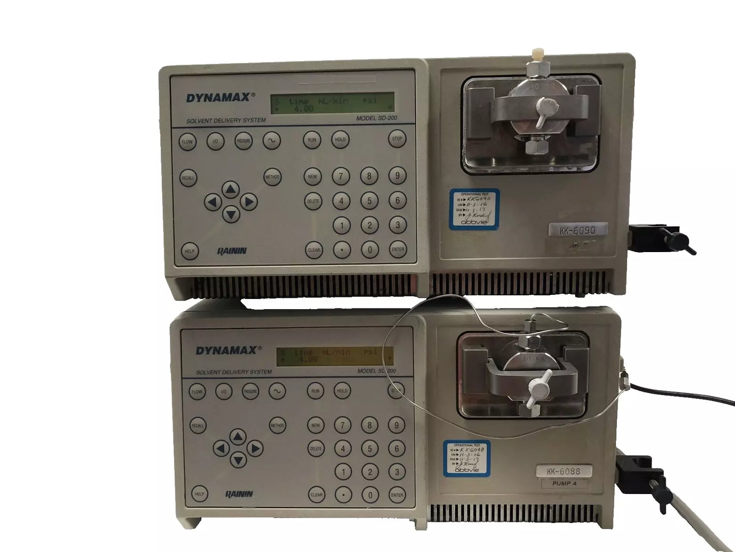 set of 2 Varian Dynamax SD-200 HPLC Pump Rainin Solvent Delivery System Video