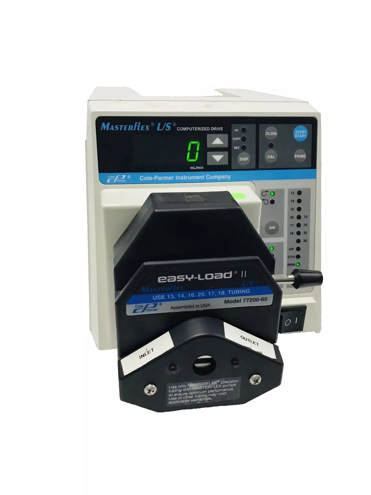 Cole Parmer 7550-30 Masterflex L/S Peristaltic Pump Easy Load II 77200-60 Tested