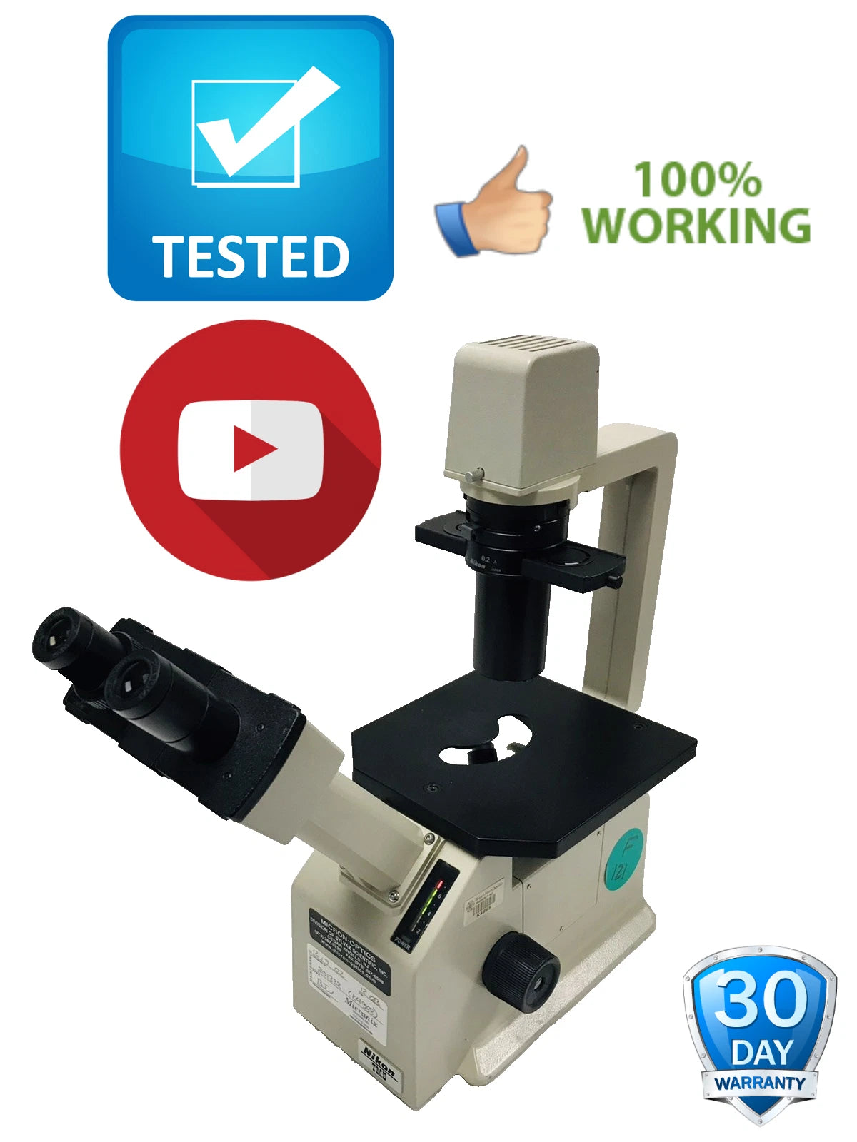 Nikon TMS Inverted Phase Contrast Binocular Microscope 3 Objectives 4x 10x 20x