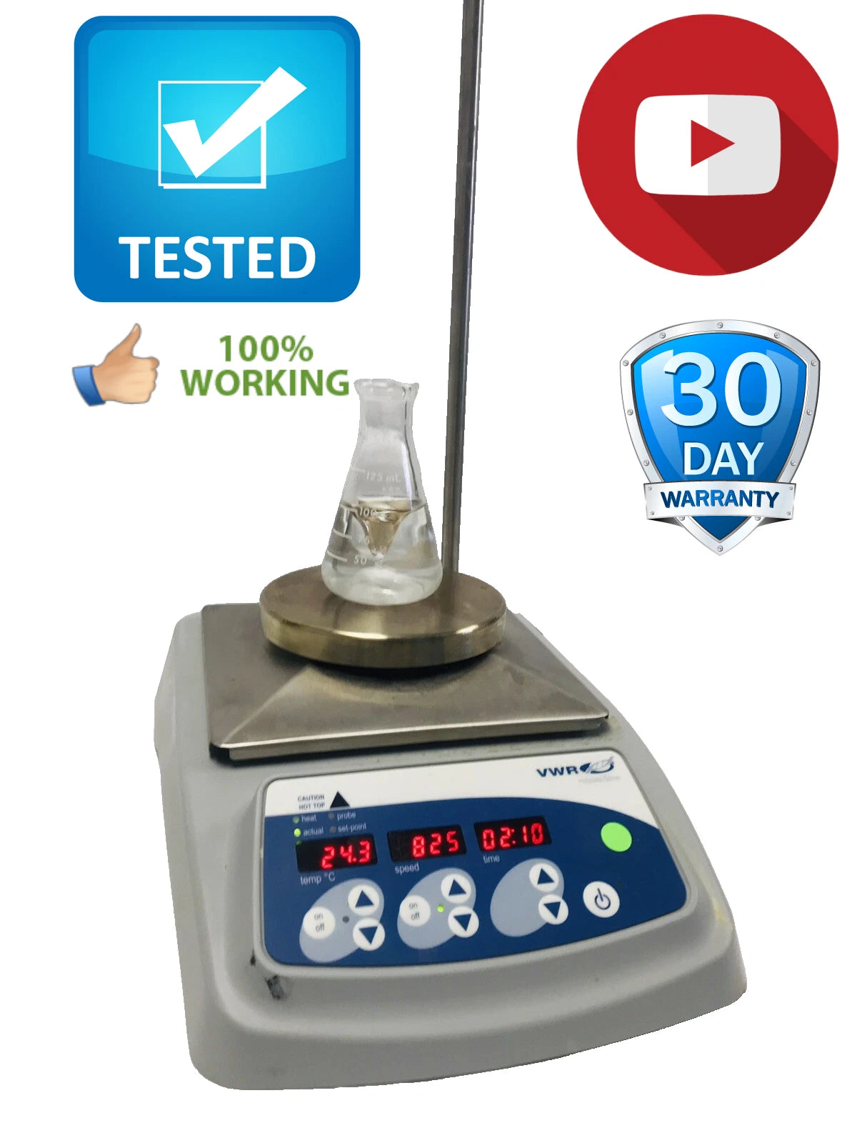 VWR Hotplate & Magnetic Stirrer 89171-864 Professional Round Top Tested Working