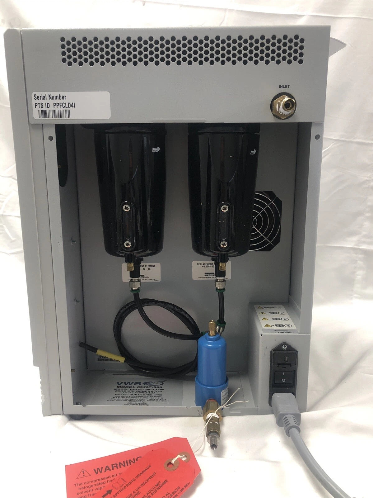 VWR Parker Balston HPZA-3500 L1466 Zero Air Generator