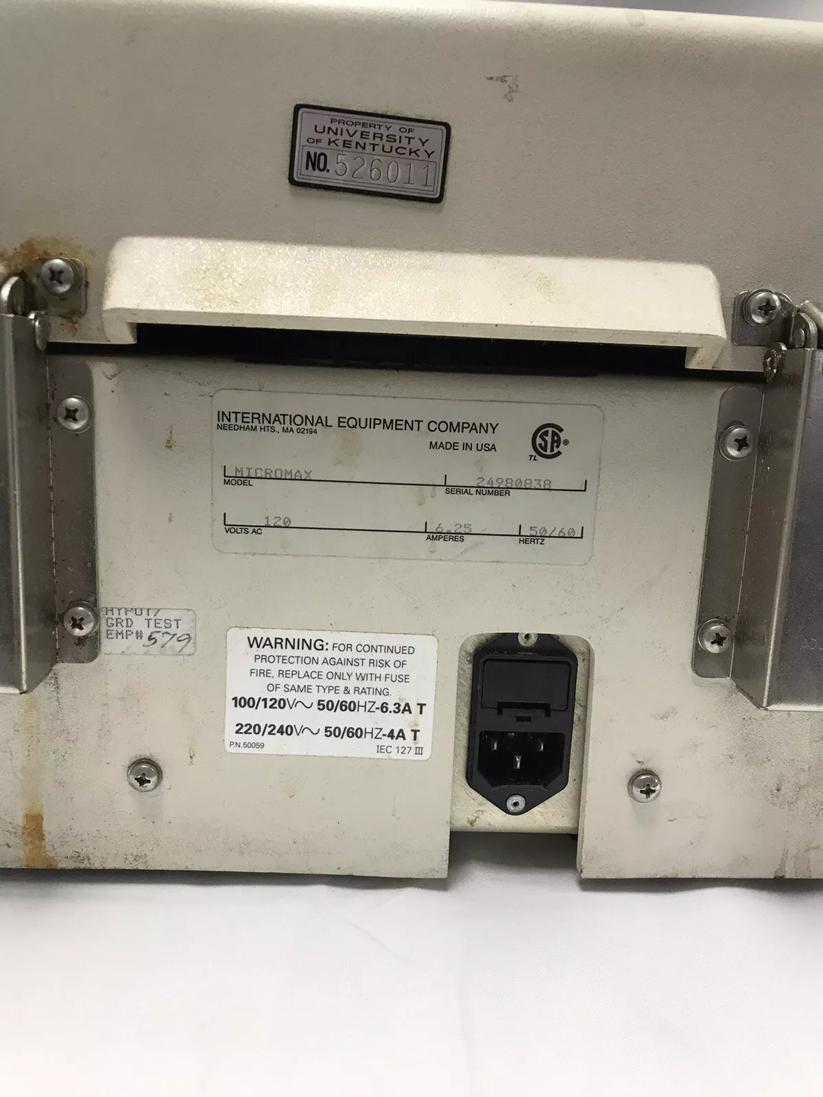 IEC Micro Centrifuge Model Micromax With 24 X 1.5/2.0ml Rotor Model 851