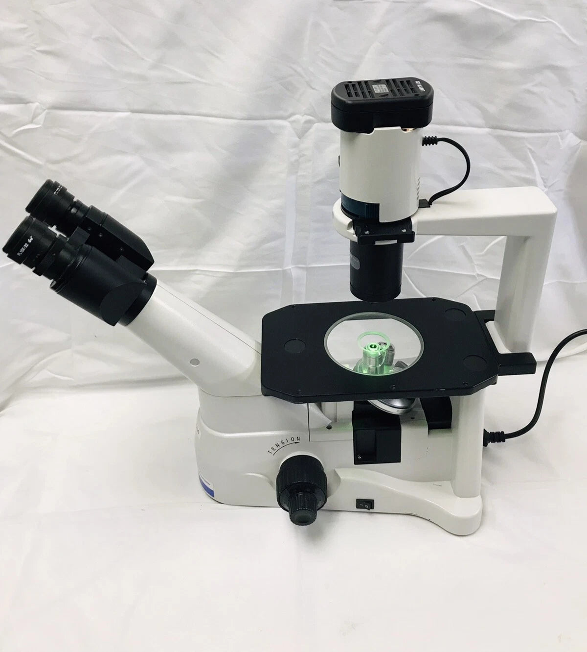 Fisher Micromaster Inverted Microscope 12575250 w/4x 10x 20x Objectives
