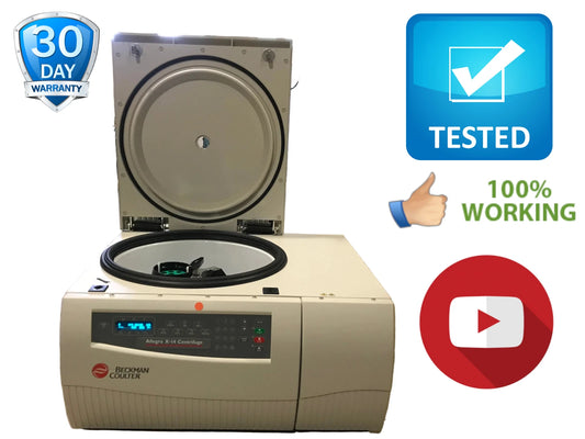 Beckman Coulter Allegra X-14 Benchtop Centrifuge A99464 with SX4750 Rotor 4x Buckets and 4x 15mL Adapters