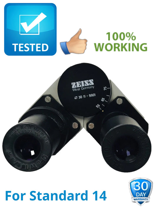 Carl Zeiss 47 30 11-9901 Binocular Head w/ Eyepieces Cpl W10X/18 46 40-22-9901
