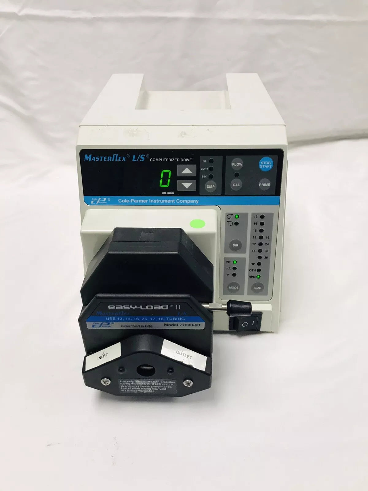 Cole Parmer 7550-30 Masterflex L/S Peristaltic Pump Easy Load II 77200-60 Tested