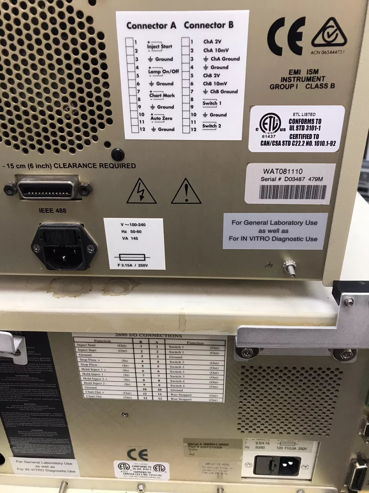 Waters Alliance 2695 HPLC Separations Module & 2497 DAD Detector & Column Heater