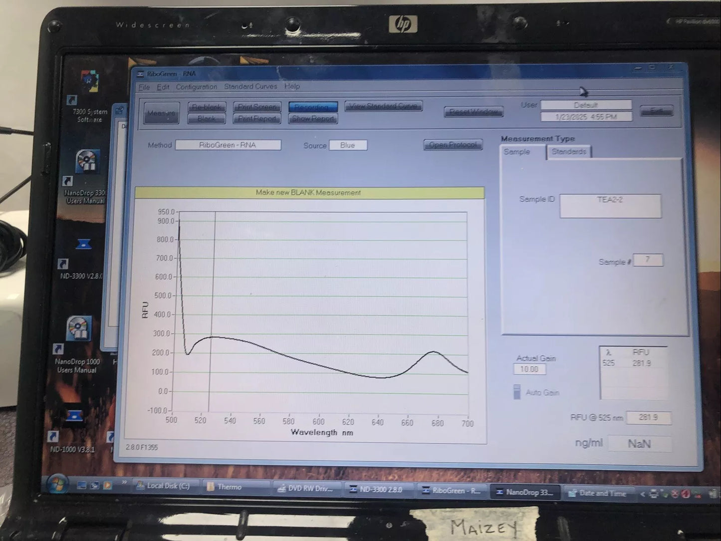 Thermo Scientific NanoDrop 3300 Fluorescence Fluorospectrometer ND-3300 UV - Vis