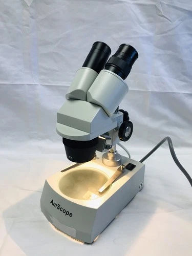 AmScope SE306-P 20x-40x Binocular Stereo Microscope with Dual Lights Tested