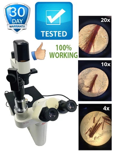 Leica - Leitz DM IL Inverted Phase Contrast Microscope With 4 Objectives DMIL