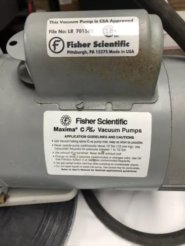 Fisher Scientific Maxima C plus M8C Rotary Vane Vacuum Pump 1/2 HP Single Phase