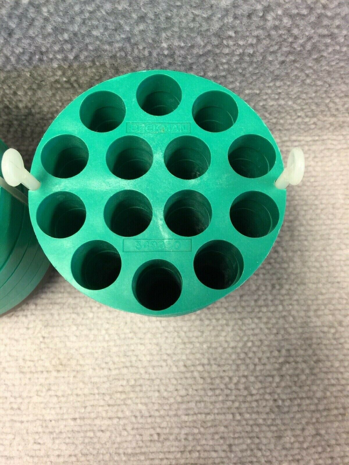 Beckman Coulter 349950 14x 15ml Tube Bucket Insert Green & Pads Set of 2