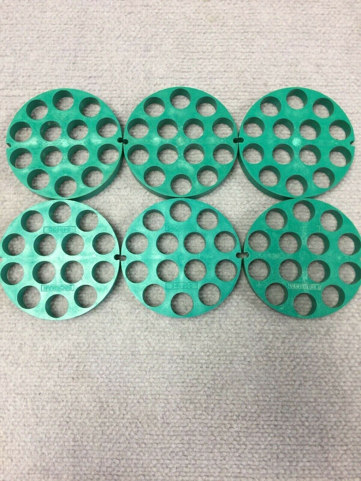Beckman Coulter 349950 14x 15ml Tube Bucket Insert Green & Pads Set of 2