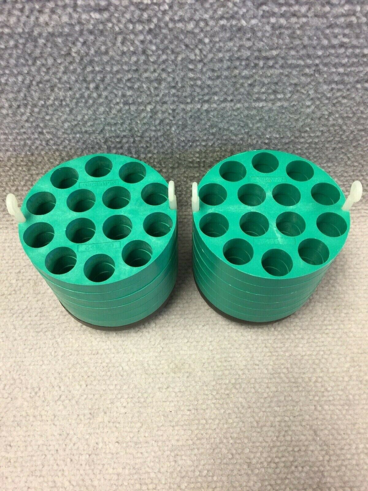 Beckman Coulter 349950 14x 15ml Tube Bucket Insert Green & Pads Set of 2