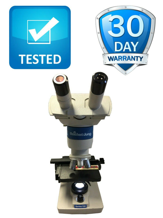 Reichert Jung Series 150 Laboratory Microscope With 4 Objectives tested warranty