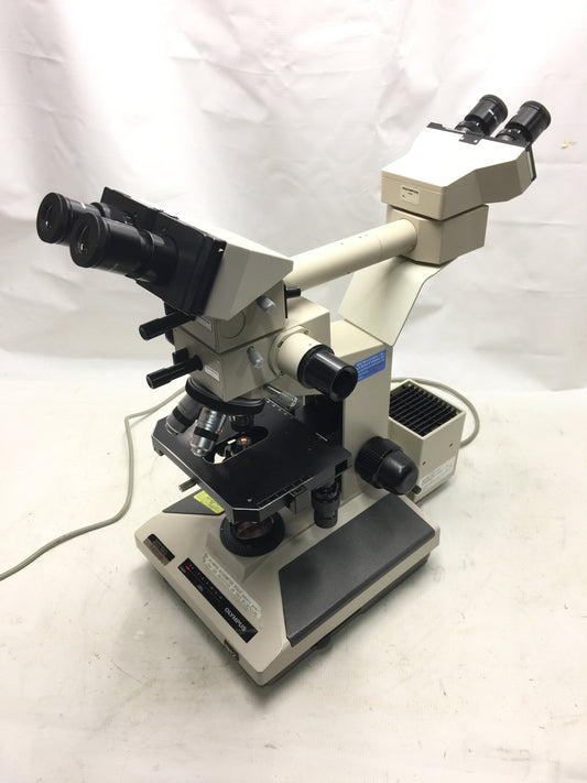 Olympus Microscope BH-2 Teaching Microscope 4x 10x 20x 40x Two Illuminators
