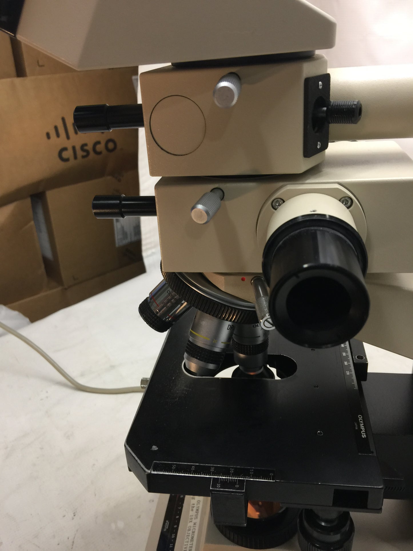 Olympus Microscope BH-2 Teaching Microscope 4x 10x 20x 40x Two Illuminators