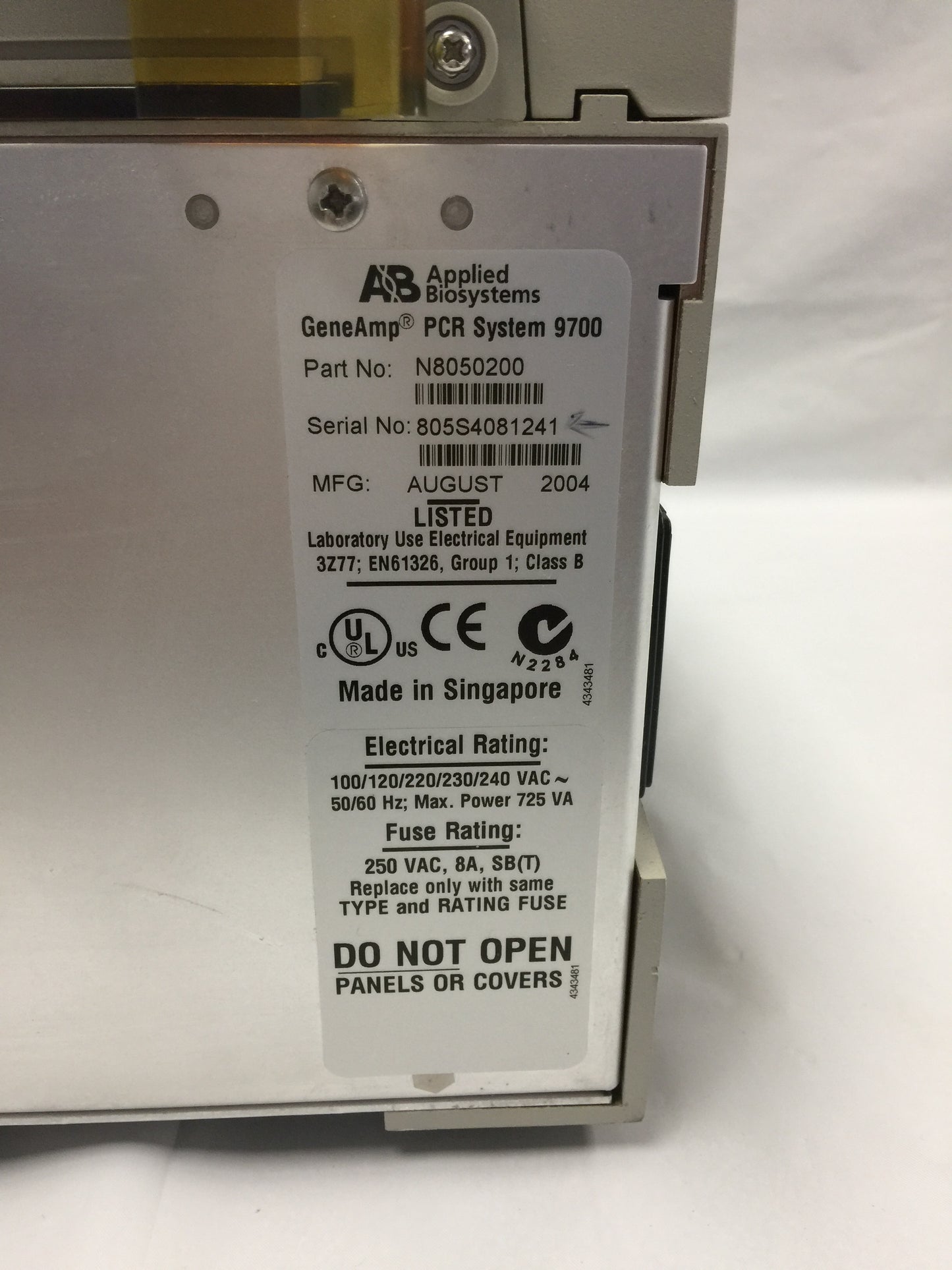 ABI Applied Biosystems GeneAmp PCR 9700 Gold 96-Well Thermocycler Perkin Elmer Video