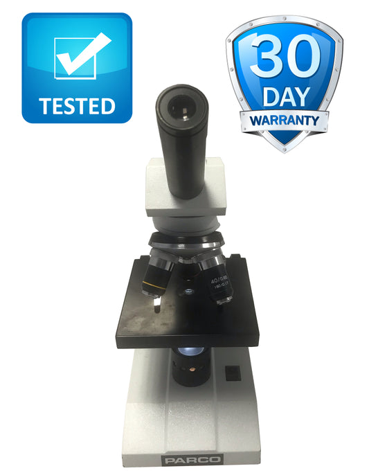 Parco Monocular Microscope WF10X DIN/ 18MM, 40/0.65, 10/0.25, 4/0.1