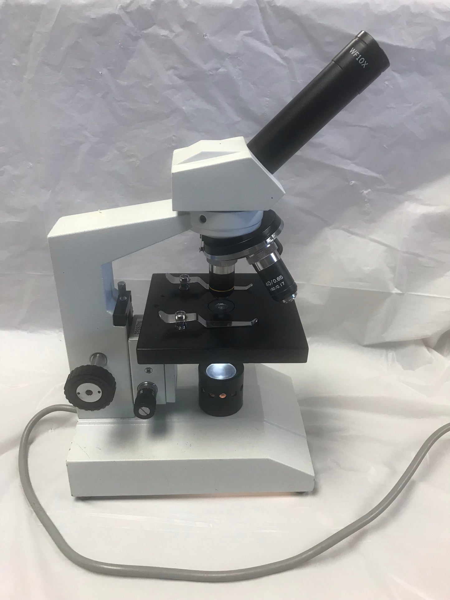 Parco Monocular Microscope WF10X DIN/ 18MM, 40/0.65, 10/0.25, 4/0.1