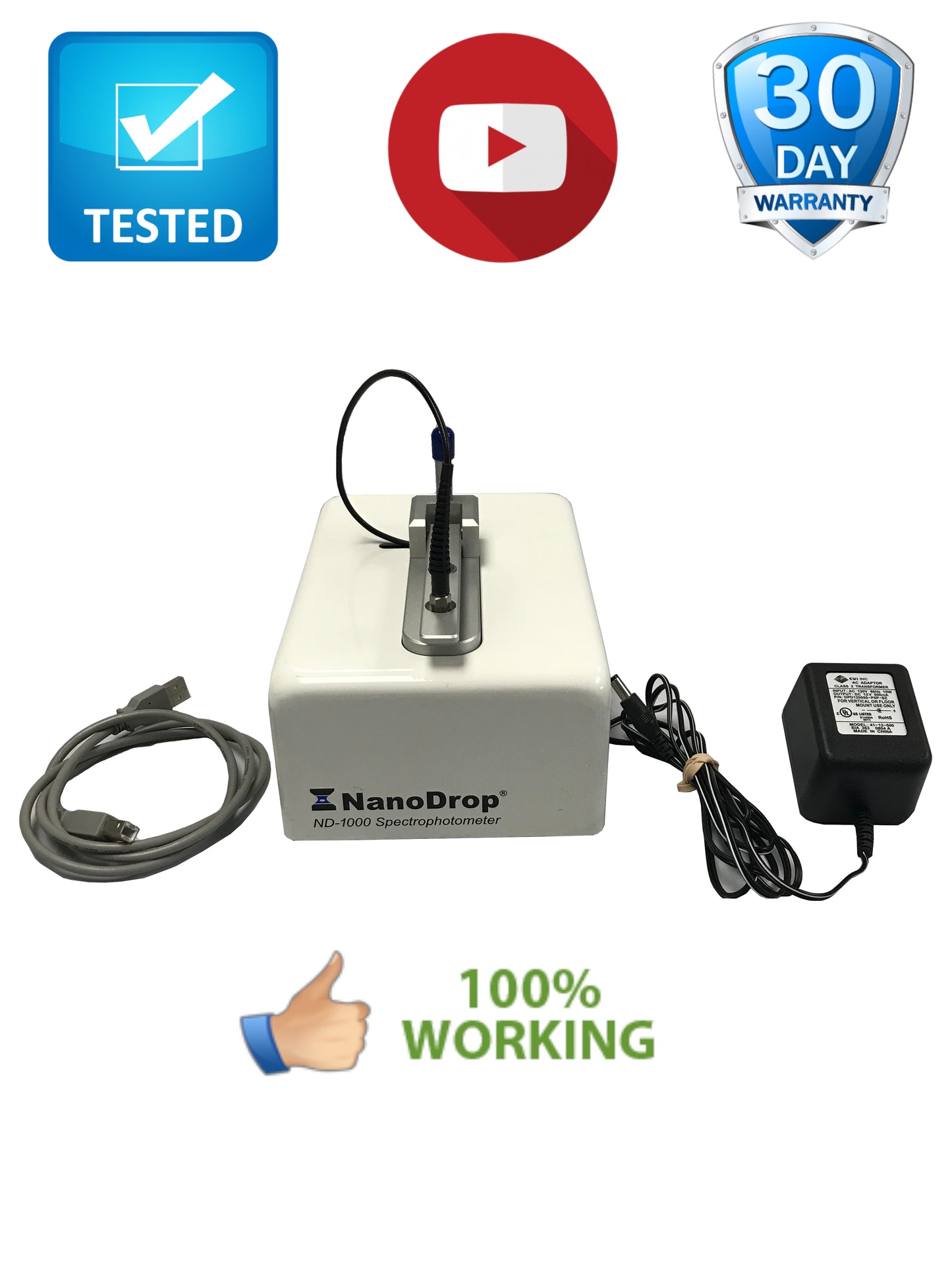 Thermo ND-1000 NanoDrop UV/VIS Spectrophotometer with Computer Tested Working