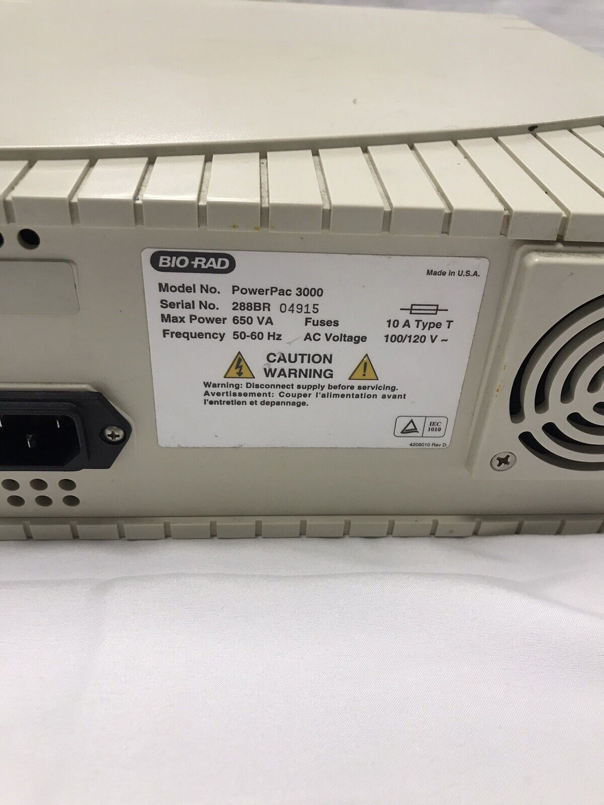 BIO-RAD Biorad PowerPac 3000 Gel Electroporesis Power Supply Working