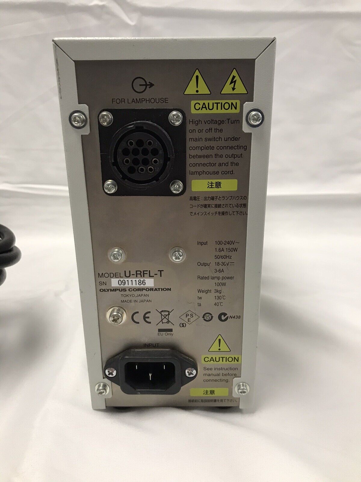 Olympus U-RFL-T Microscope Power Supply w/ U-LH100HGAPO Lamp