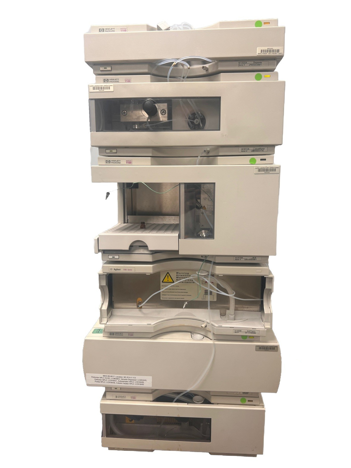 6pc, HP Agilent 1100 HPLC QuatPump, ALS, DAD, Colcom, Degasser, ALS Therm