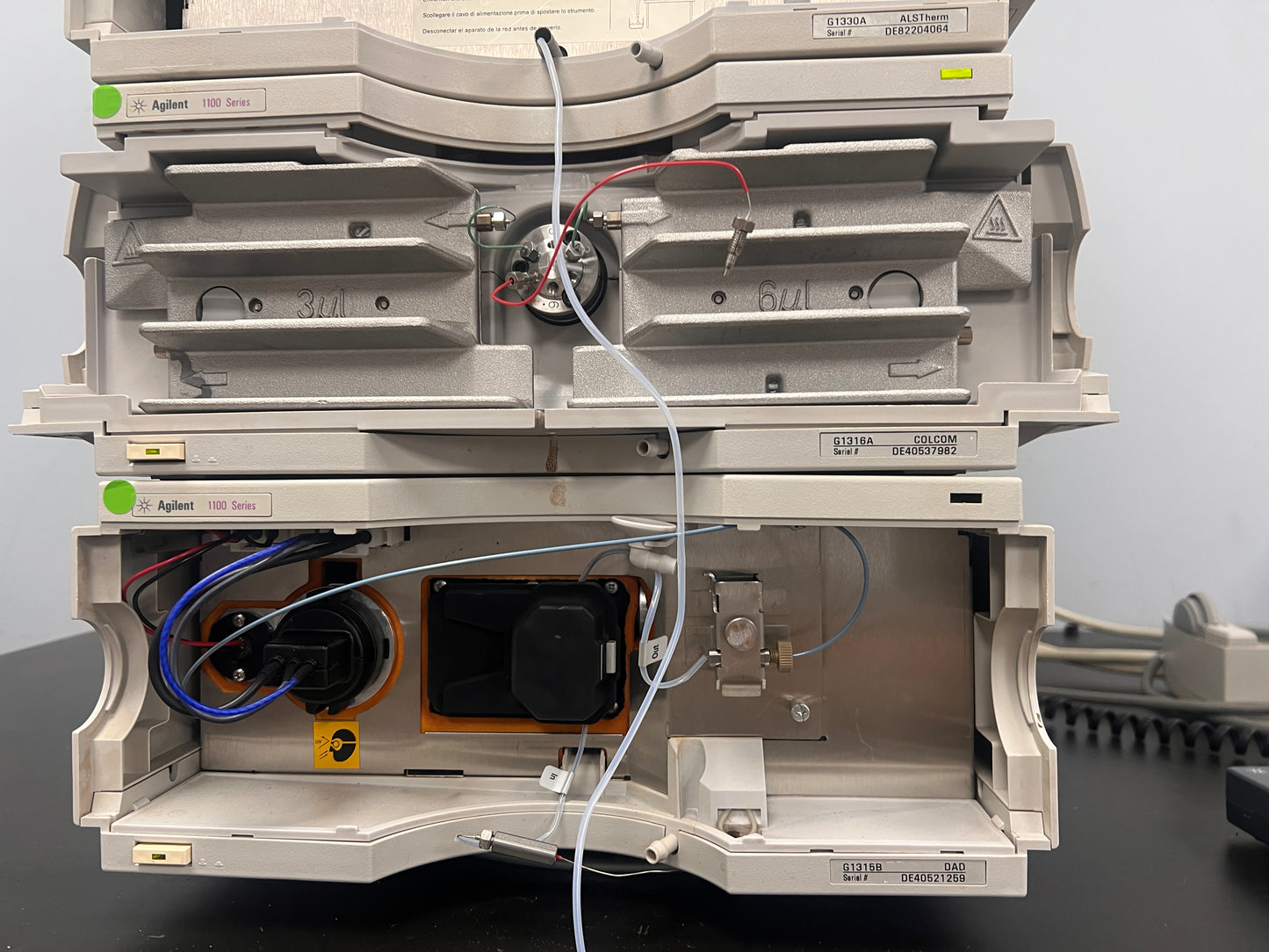 6pc, HP Agilent 1100 HPLC QuatPump, ALS, DAD G1315B, Colcom, Degasser, ALS Therm (Copy)
